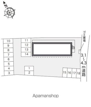 レオパレス冨士[1K/23.18m2]の配置図