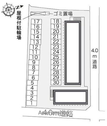 レオパレスＬａｐｉｎ[1K/23.18m2]の配置図