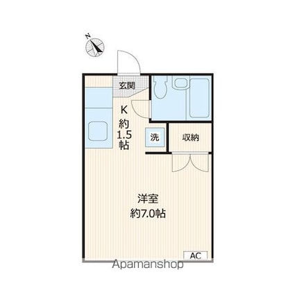 東京都杉並区上井草４丁目[1R/18m2]の間取図