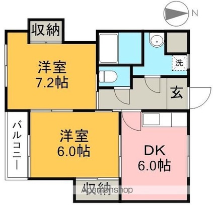 ライブコア[2DK/47.92m2]の間取図