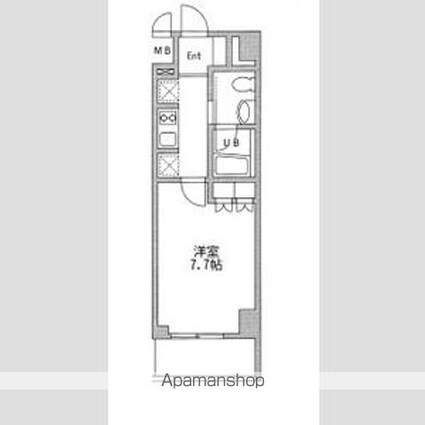 プラウドフラット仙川Ⅱ[1K/25.01m2]の間取図