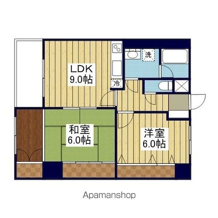 ＨＡＭＡＤＡ　ＢＬＤ[2LDK/59m2]の間取図
