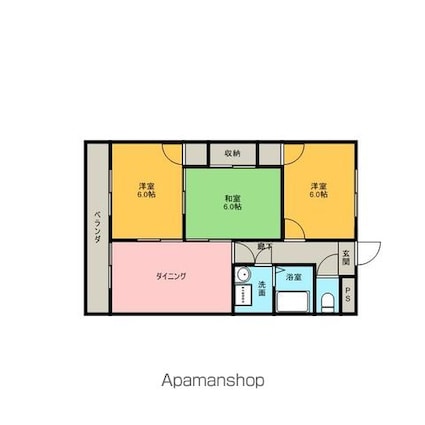 ロイヤルハイツコニーズⅠ[3LDK/60.2m2]の間取図