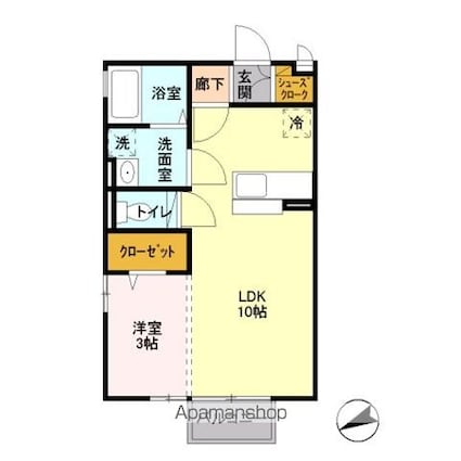 アルモニー[1LDK/33.39m2]の間取図