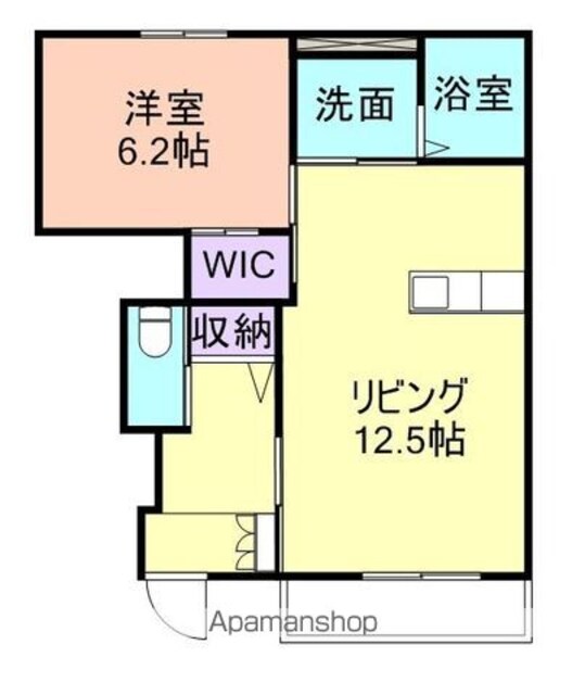 サン・モール松江[1LDK/45.46m2]の間取図