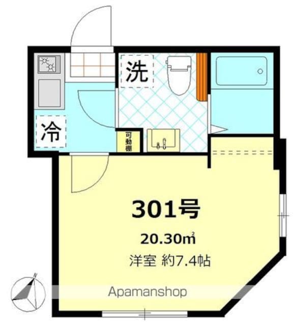 ＩーＳＱＵＡＲＥ[1K/20.3m2]の間取図