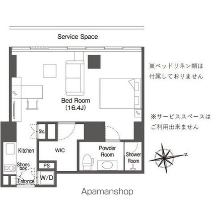 ウエリスアーバン品川タワー[1R/40.07m2]の間取図