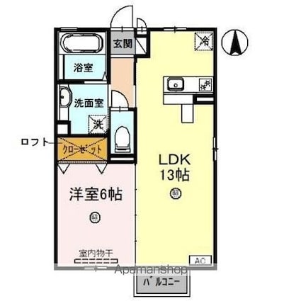 エクセレントヴィラ　Ｆ棟[1LDK/45.05m2]の間取図