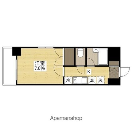 広島県広島市西区横川町３丁目[1K/23.37m2]の間取図