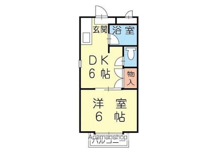 若葉ハイツ[1DK/20.63m2]の間取図