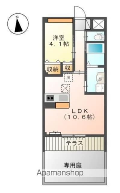 モイス・シャームＫ[1LDK/38.25m2]の間取図
