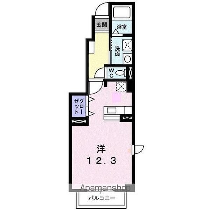 ソレアード太田　Ｂ[1R/33.15m2]の間取図