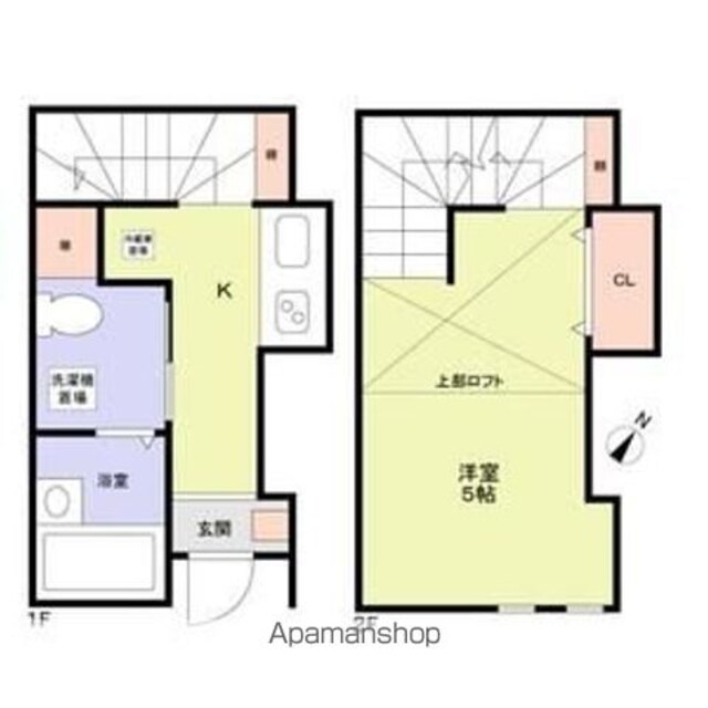 カーサ・プリマベーラ[1K/21.36m2]の間取図
