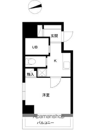 スカイコートヴァンテアン早稲田[1K/23.19m2]の間取図