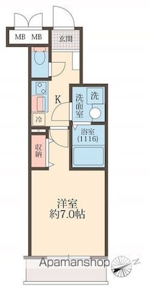 ＳＡＫＵＲＡ[1K/23.4m2]の間取図