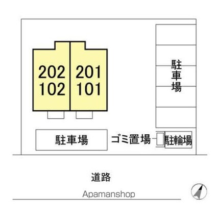 シティパル流星台[1LDK/30.38m2]の配置図