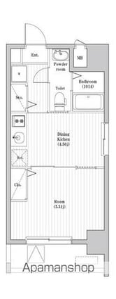 東京都足立区西加平１丁目[1DK/25.56m2]の間取図