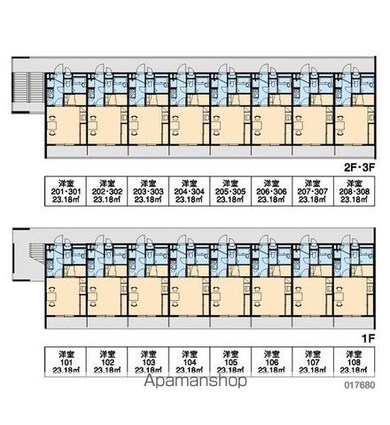 レオパレス川添Ⅱ[1K/23.18m2]の配置図