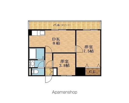 リードプラザ清水[2DK/40m2]の間取図