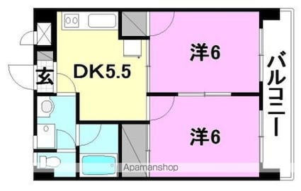 プチメゾン竹内ＩＩ[2DK/37.8m2]の間取図