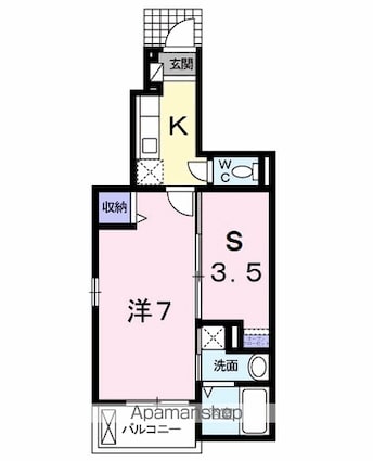 東京都八王子市高倉町[2K/31.65m2]の間取図