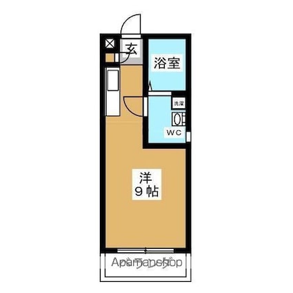 アルフォレスト森山[1K/22.2m2]の間取図