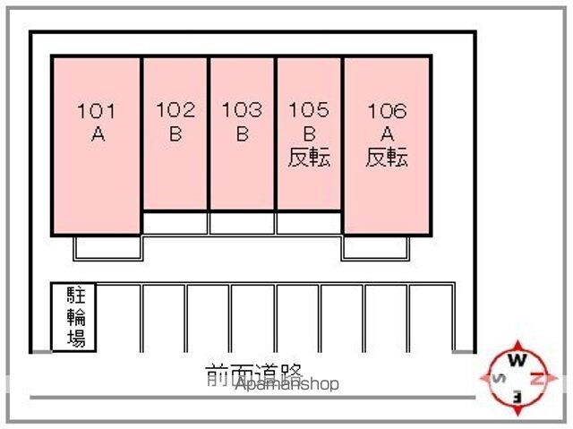 Ｃ’ｅｓｔ　ｊｏｌｉ[2LDK/57.76m2]の配置図