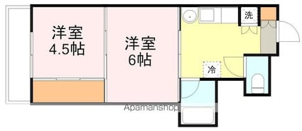 シャングリラ高松[2DK/31.85m2]の間取図