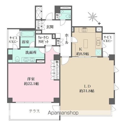 ＢｌｏｓｓｏｍＴｅｒｒａｃｅ[1LDK/140.28m2]の間取図