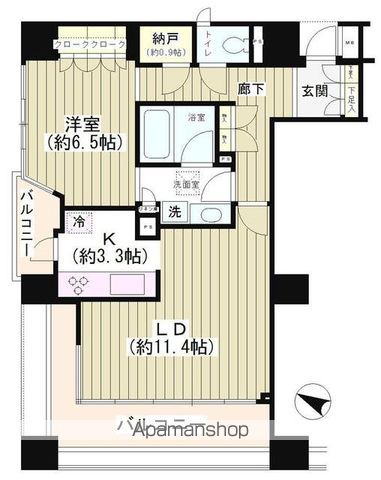 【新宿区若松町のマンションの間取り】