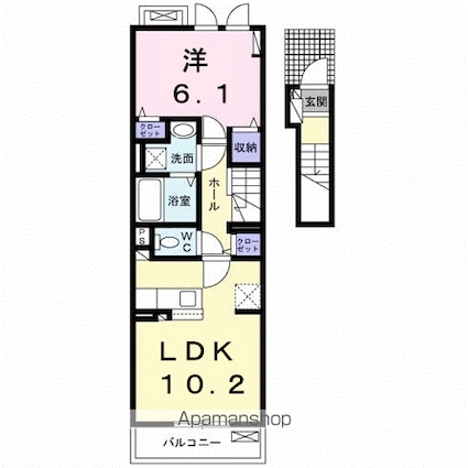 坂本３丁目アパート　　　　　　　　　　　　　　　　　　　　　[1LDK/43.02m2]の間取図