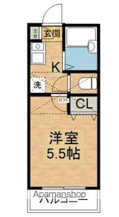 メープル大泉学園Ｄ[1K/18m2]の間取図