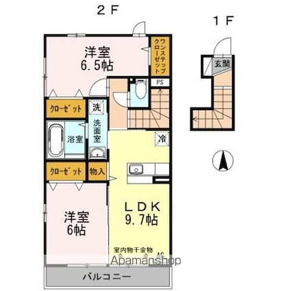 クレールハウス[2DK/56.31m2]の間取図