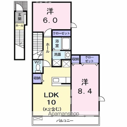 サンリット・シーズン[2LDK/58.51m2]の間取図
