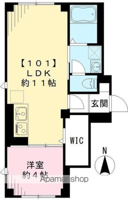 Ｒ　ｓｈｉｒｏｋａｎｅ　アールシロカネ[1LDK/36.24m2]の間取図