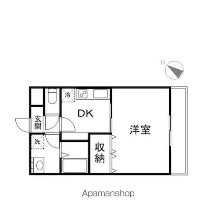 京町キングダム[1DK/33.38m2]の間取図