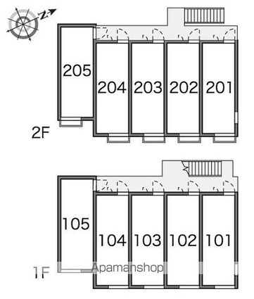 レオパレスマリンドゥシャンス[1K/19.73m2]の配置図