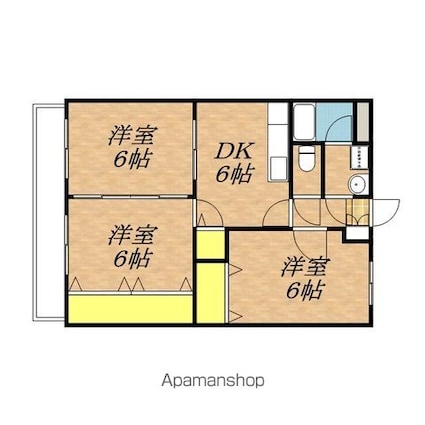 グリーンパークＢ棟[3DK/55.9m2]の間取図