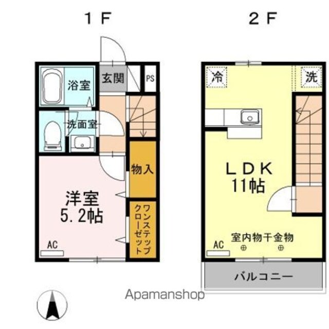 Ｃａｓａ　Ｓｅｉｊｏ　７１５[1LDK/43.49m2]の間取図