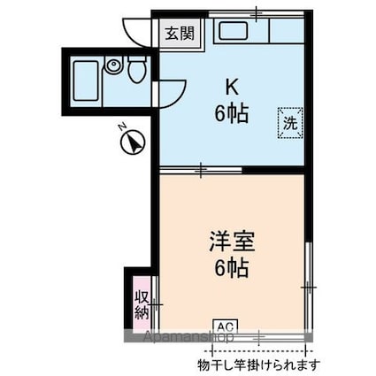 ハイム南砂[1DK/23.96m2]の間取図