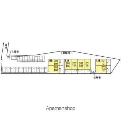御所アリビオ[1LDK/40.44m2]の配置図