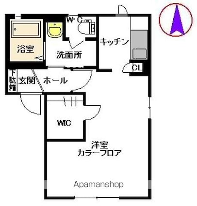 ラビアンローズⅢ　Ｂ棟[1K/33.16m2]の間取図