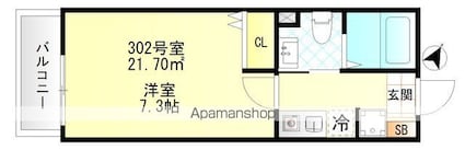 ＦＥＲＩＯ上井草[1K/21.7m2]の間取図