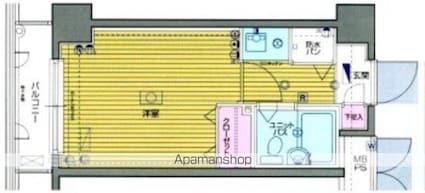 ガラ・シティ白金台[1K/19.2m2]の間取図