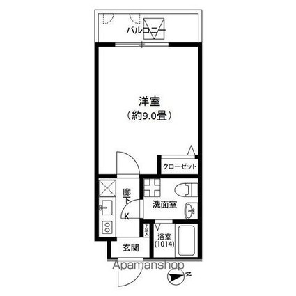 プレール・ドゥーク板橋蓮根[1K/25.37m2]の間取図