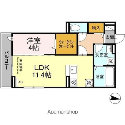 リバーサイドＴ[1LDK/43.62m2]の間取図