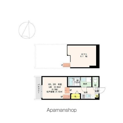 【福岡市東区筥松のアパートの間取り】