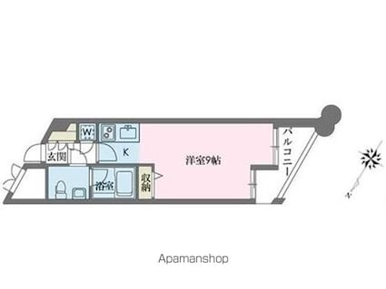 ドゥーエ学芸大学[1R/26.01m2]の間取図