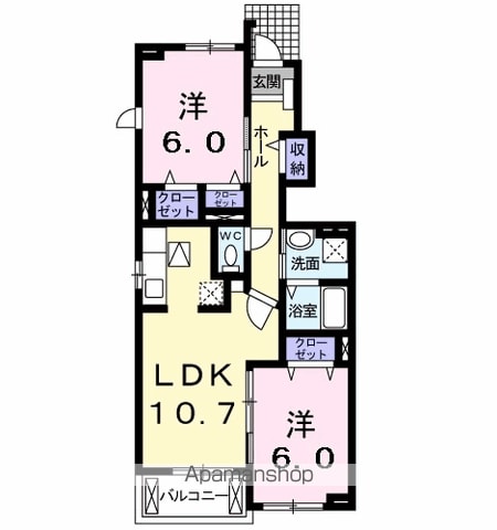 【武蔵村山市中原のアパートの間取り】