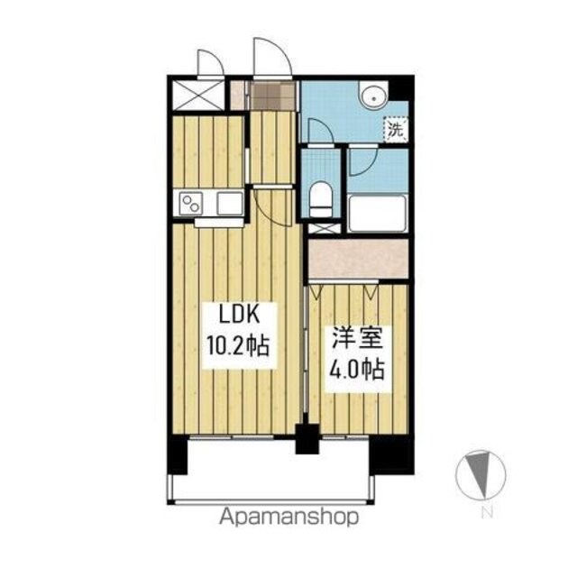 アーバン清水町[1LDK/37.5m2]の間取図
